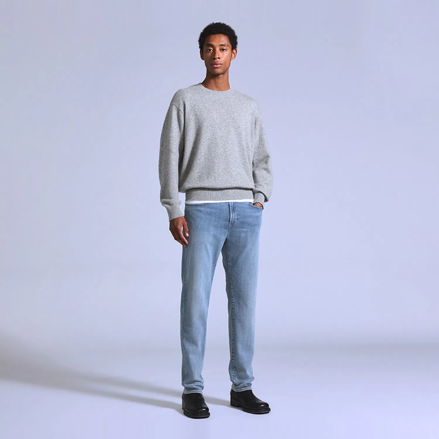 Мужские джинсы зауженные Light Blue Levis — фото 4