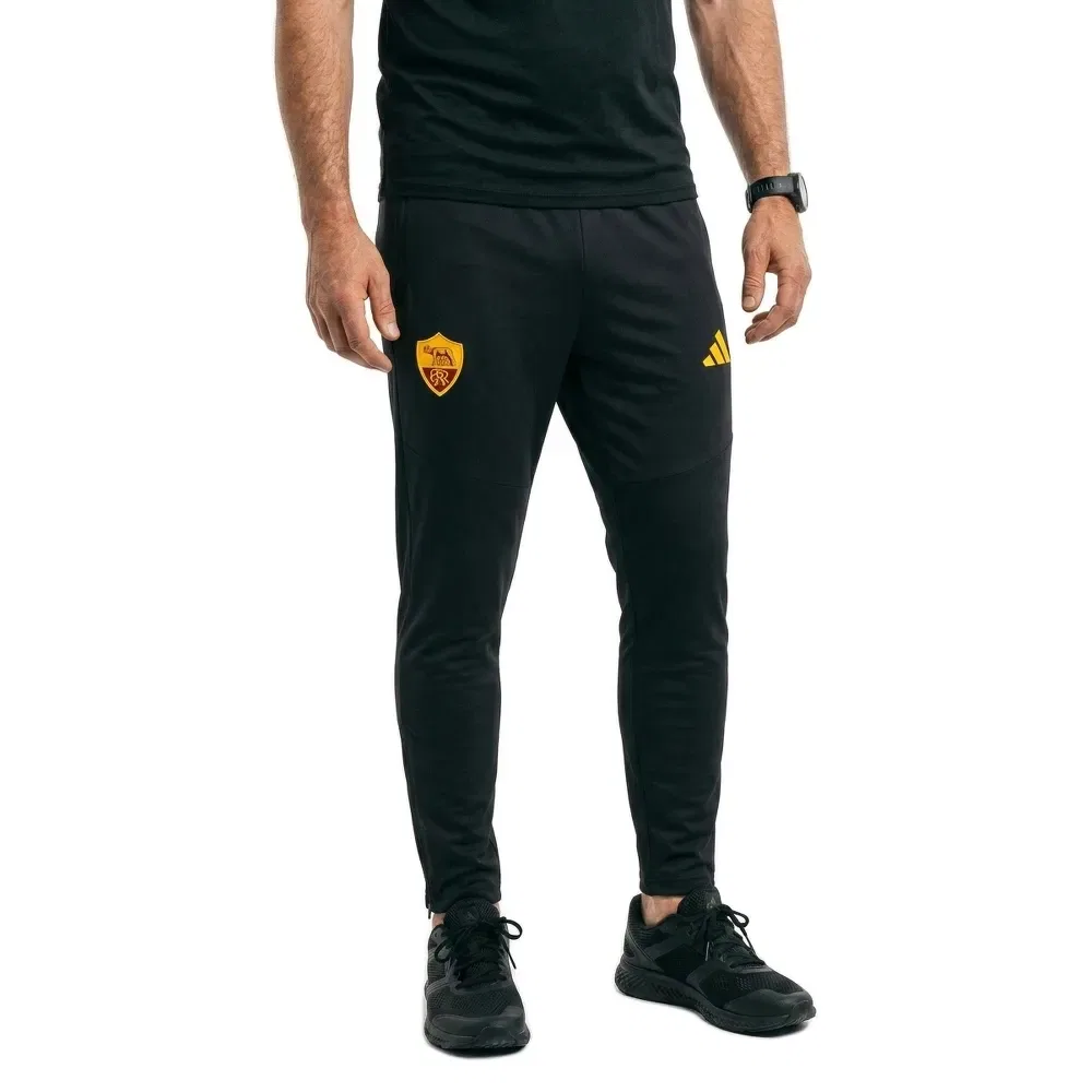 Мужские спортивные брюки с принтом AS Roma Tiro Travel Adidas, Black — фото 3