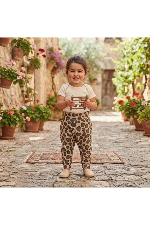 Детские брюки для девочек свободного кроя Biancofiglio, Leopard — фото 3