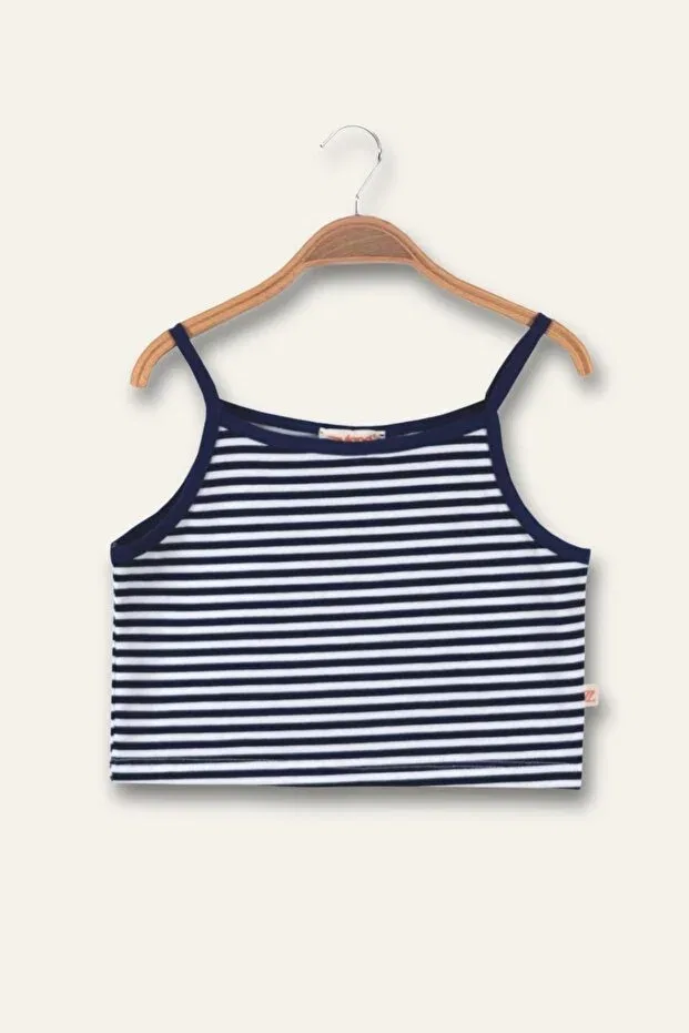Детский топ для девочек с полосками Zeyland, Navy Blue Striped