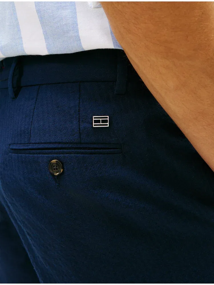 Брюки из сейсакера свободного кроя TOMMY HILFIGER, Navy — фото 3