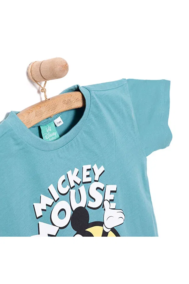 Детская футболка с принтом Mickey Mouse Men's Tshirt Baby Boy Disney, Green — фото 3