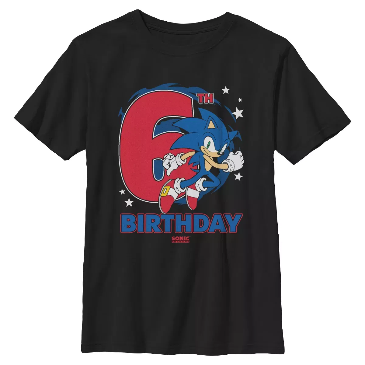 Детская футболка с принтом Sonic The Hedgehog 6th Birthday, Цвет Black