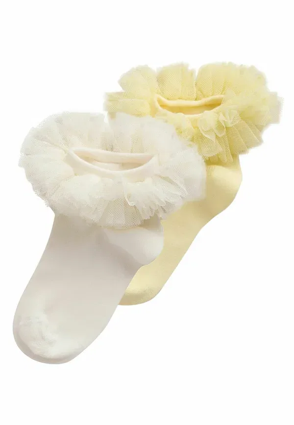 Носки 2 в комплекте, хлопок, 2 pack - socks, Next, yellow, white, белый/желтый