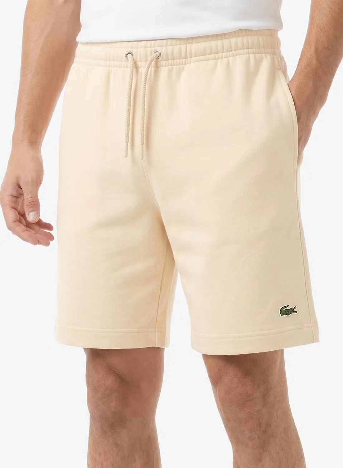 Шорты из начесанного флиса, Lacoste, бежевый — фото 3