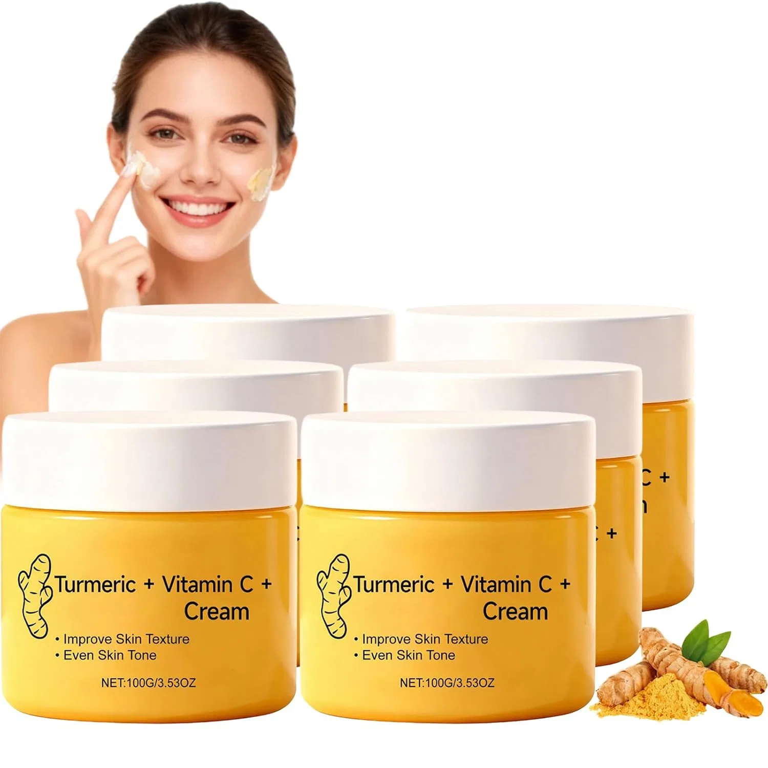 Увлажняющий крем для тела Turmeric + Vitamin C, Raevior, 6 шт, 100 г