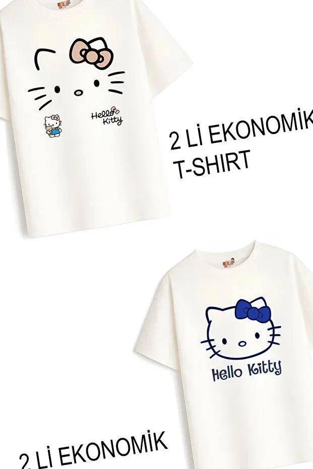Детский комплект футболок для девочек Hello Design Belya Kids Wear, White — фото 2