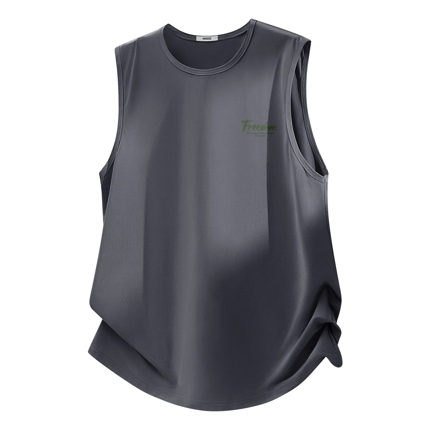 Детский топ без рукавов MINISO, Ice Silk Cooling Dark Gray (Ma Green Horse Youth Chest Logo)