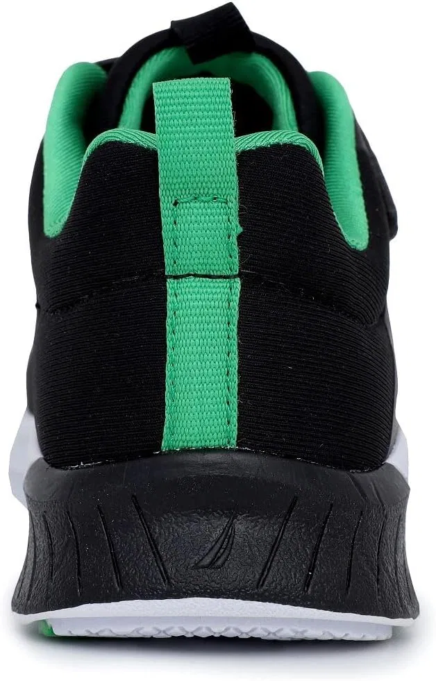 Детские кроссовки для мальчиков с ремешком-шнурком Nautica, Black Green Pop — фото 4