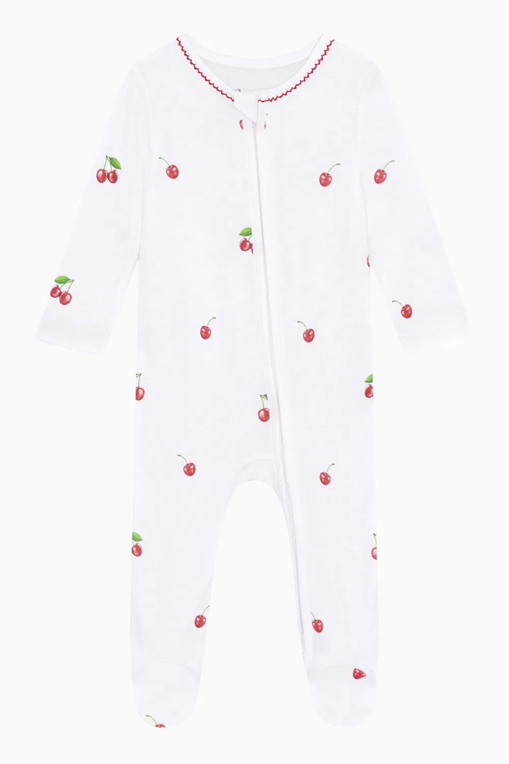 Слитный комбинезон для сна с отделкой пико Cherry Bamboo & Cotton Rosa & Blue