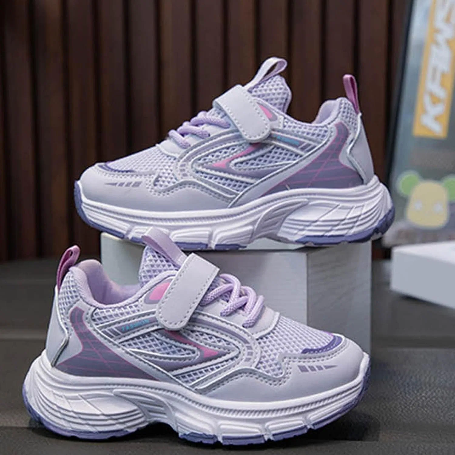 Детские кроссовки для мальчиков без шнурков IWIHMIV, Purple — фото 3