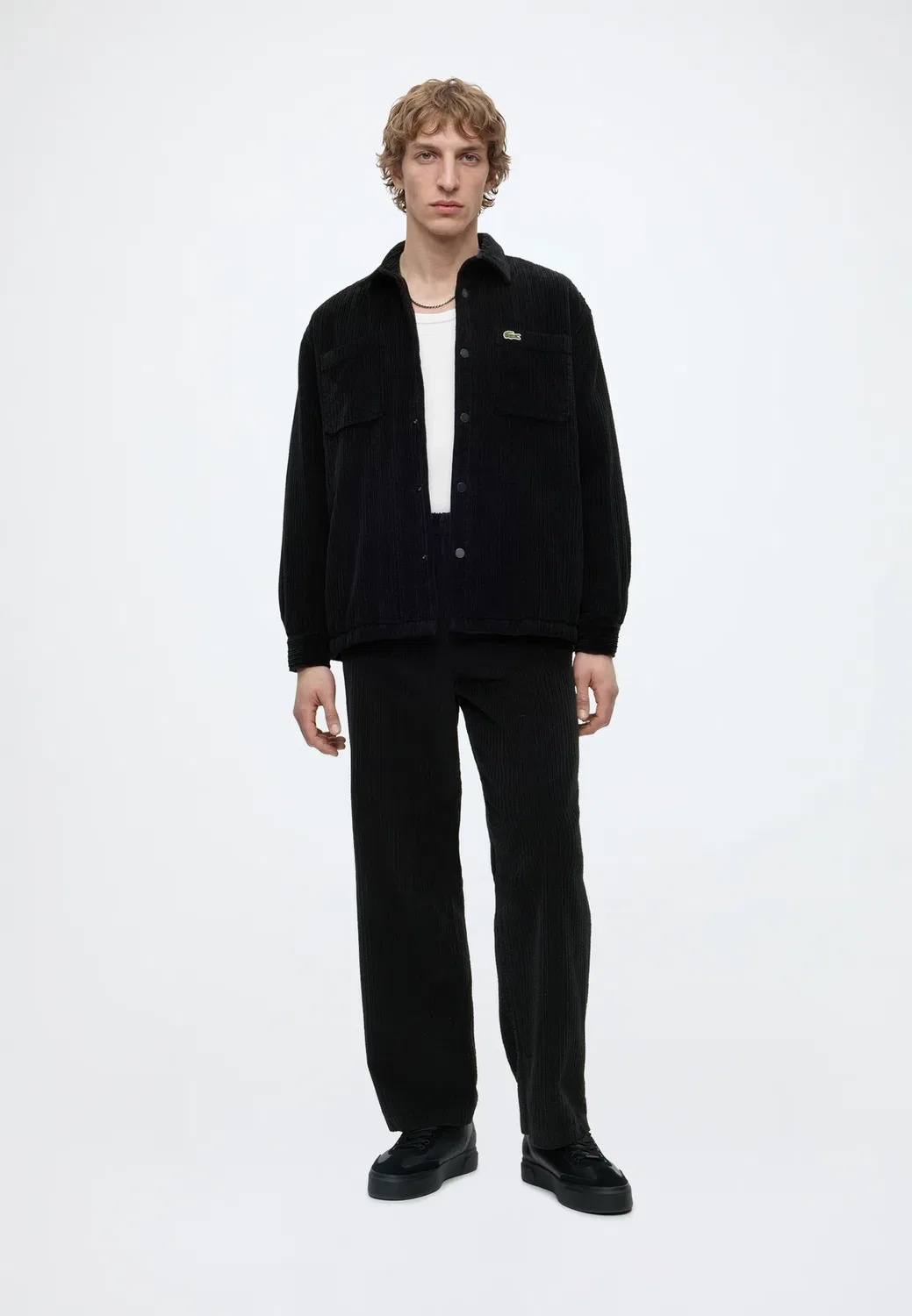 Вельветовые брюки - штаны Lacoste, Black — фото 2
