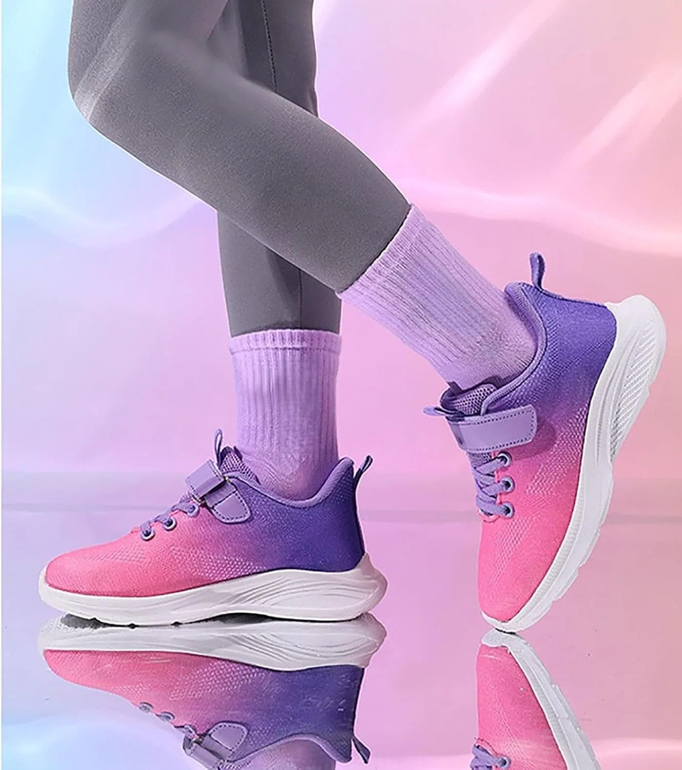 Детские кроссовки для мальчиков с сеткой Boys Running Sneakers, Purple — фото 3