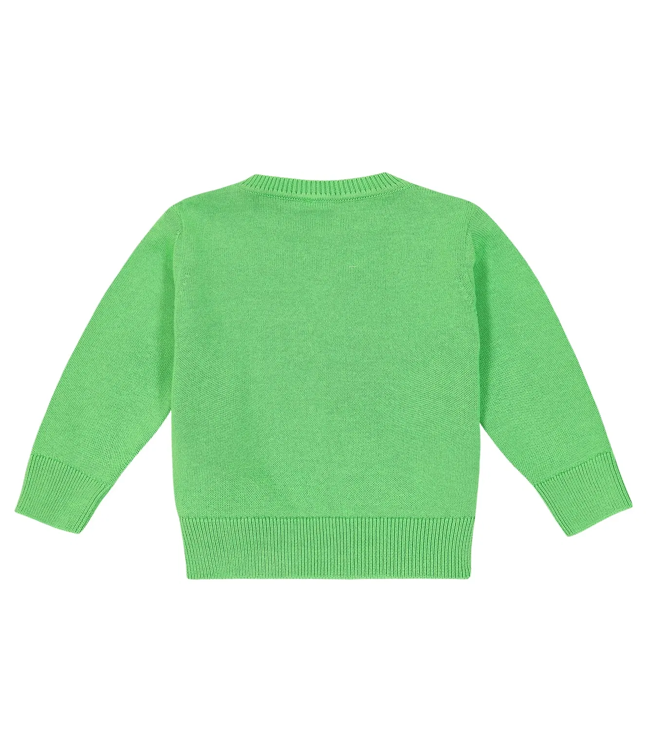 Детский хлопковый свитер Stella Mccartney Kids, зеленый — фото 2