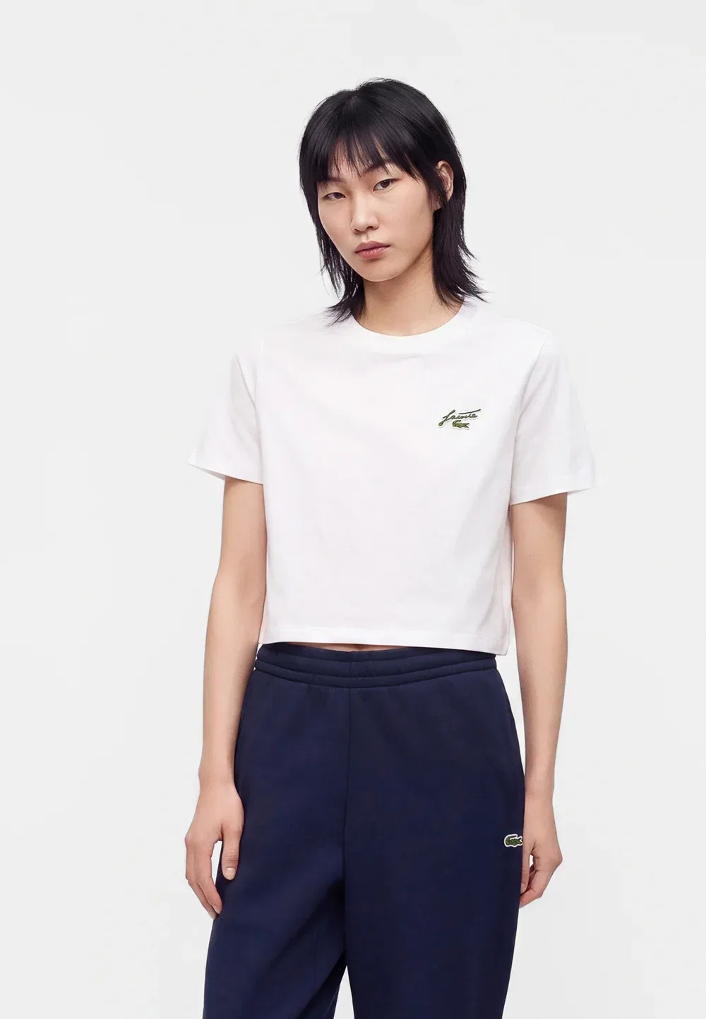 Футболка Lacoste Flour, однотонная, белая