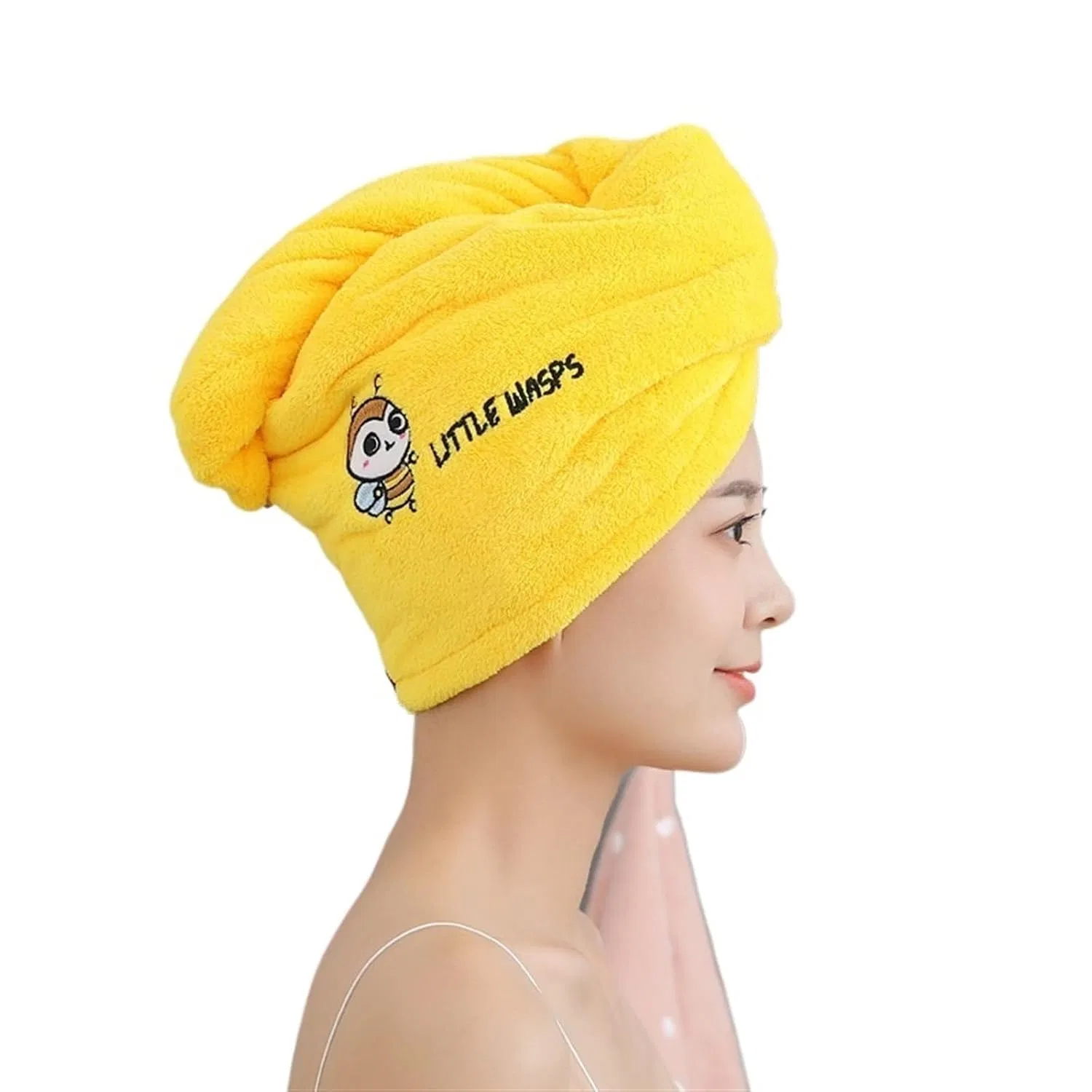 Шапочка для сушки волос, TYNXK, 1 шт, 25x65 см, Yellow Big