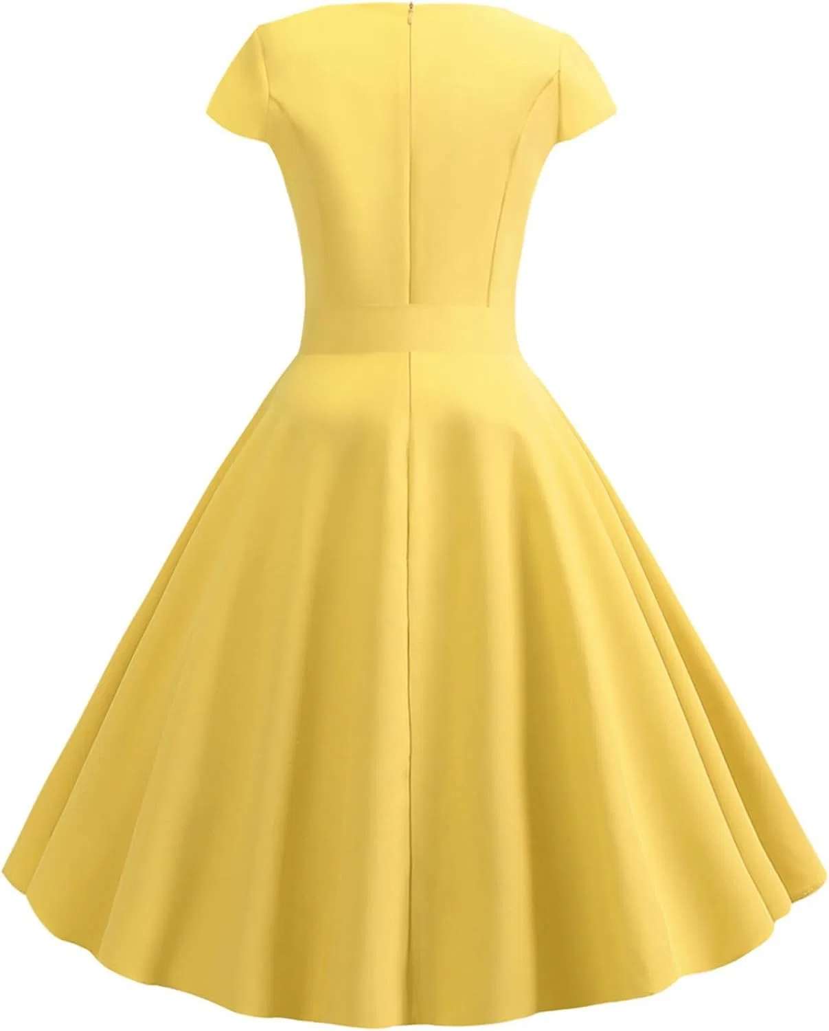 Женское ретро-платье с горошком в стиле 1950-х, Yellow — фото 3