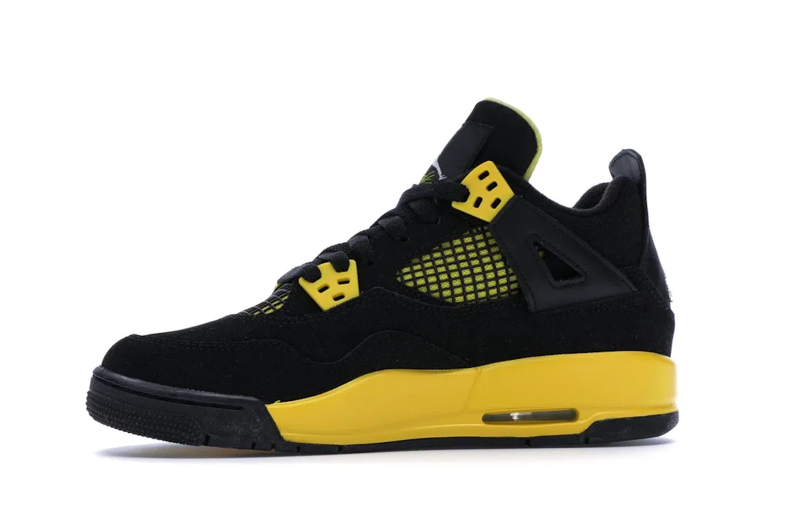 Детские кроссовки Lifestyle с принтом Jordan 4 Retro Thunder (2012) Jordan, Black/White-Tour Yellow — фото 3