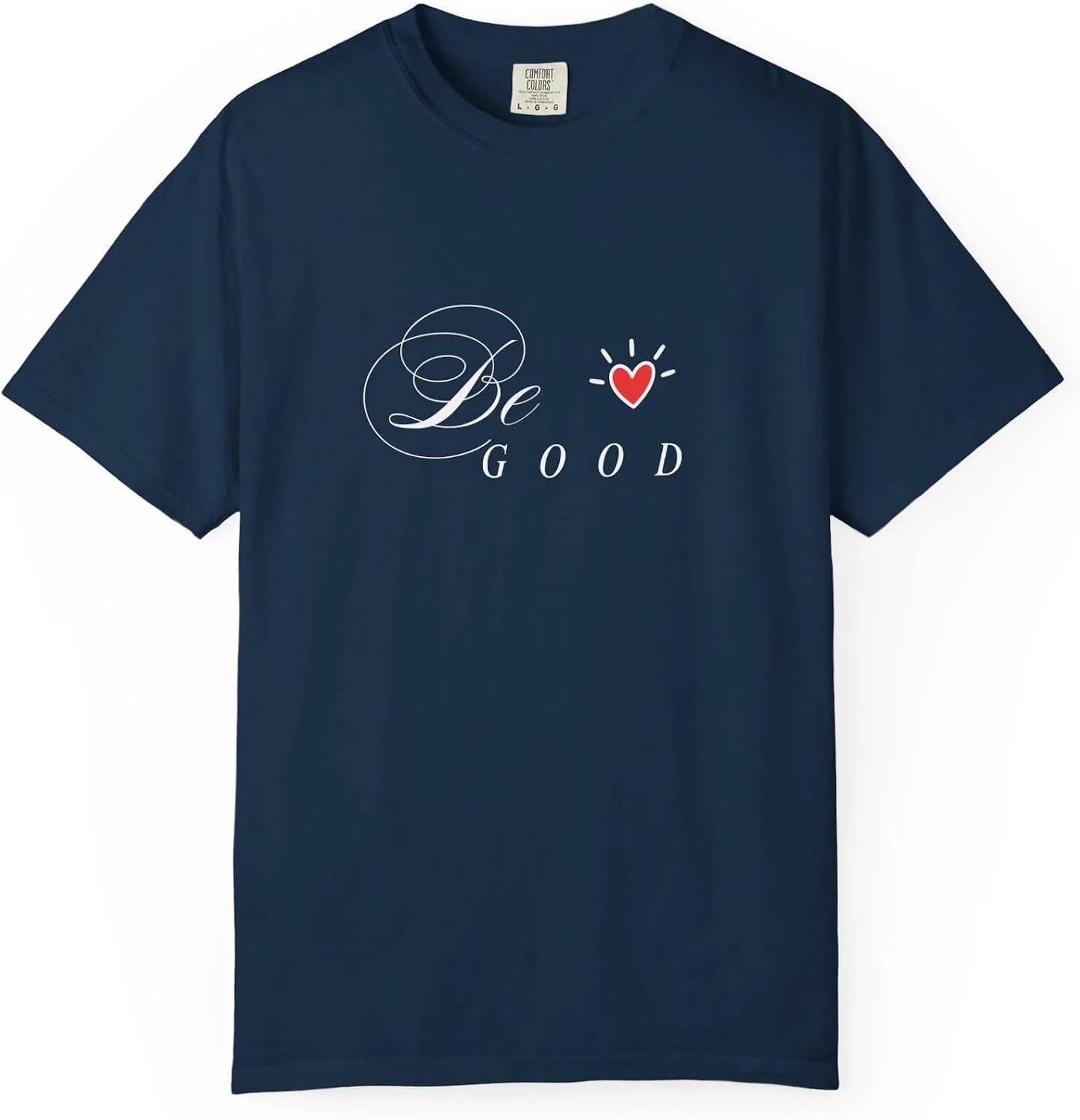 Футболка с принтом Be Good Heart Comfort Colors, True Navy