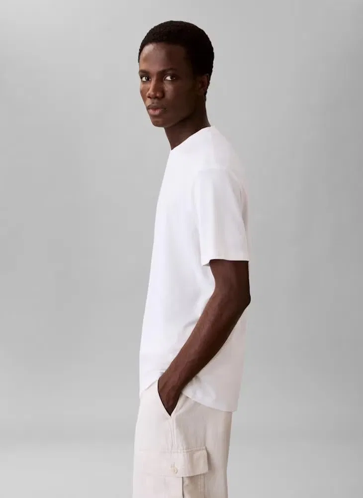 Футболка с техническим интерлоком Tech interlock knit Calvin Klein, белый — фото 3