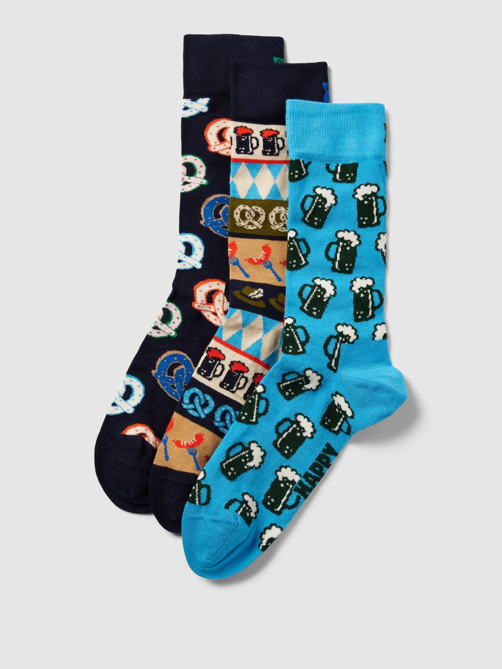 

Носки с принтом по всей поверхности в упаковке из 3 пар, модель «Октоберфест» Happy Socks
