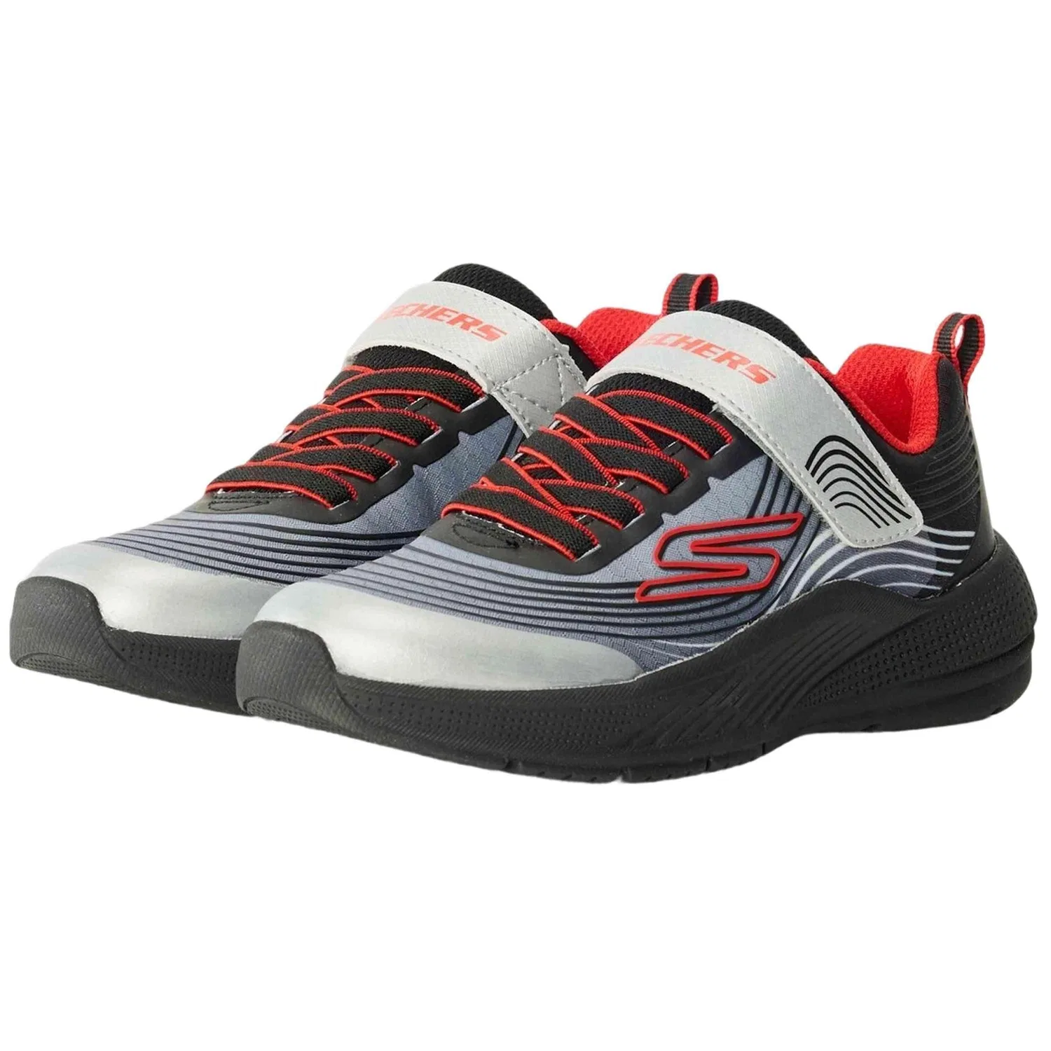 Детские кроссовки для мальчиков Skechers 403926L-BKSR, Grau — фото 2