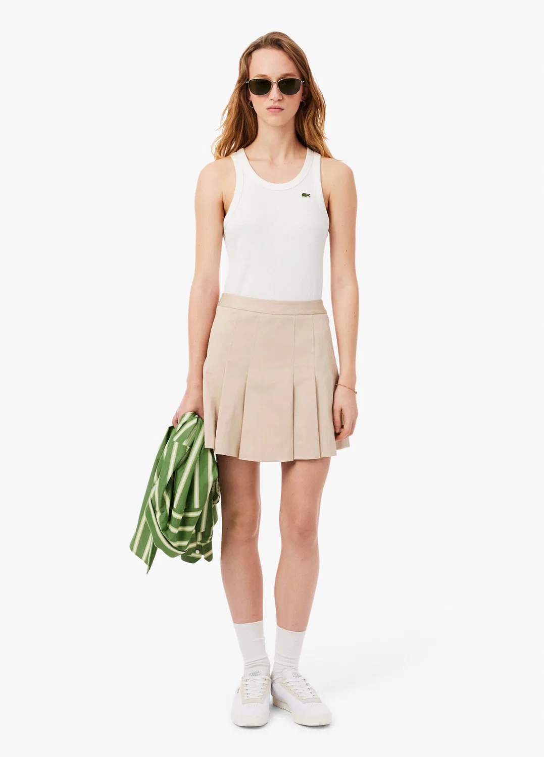 Мини-юбка Lacoste Flare Fit, бежевый — фото 2