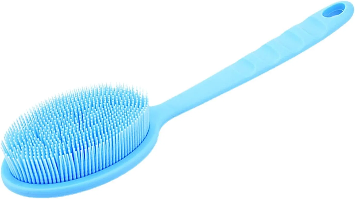 Щетка для душа с длинной ручкой, Silikon + Polypropylen, 1 шт, 34 x 8.2 x 4 см, Blau Generisch