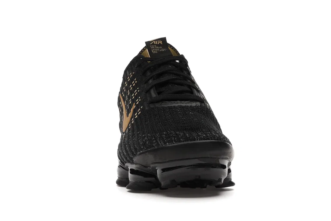 Детские кроссовки с технологией FlyKnit Nike Air VaporMax FlyKnit 3, Black Metallic Gold — фото 2