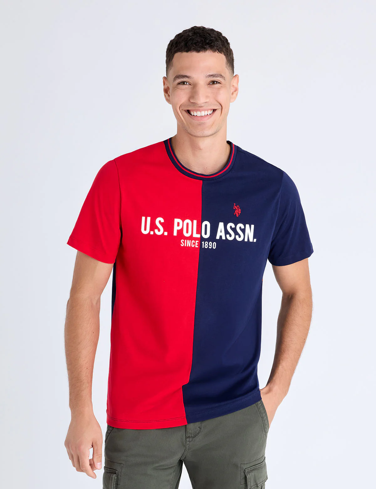 

Футболка U.S. Polo Assn Color Block Jersey, красный/синий