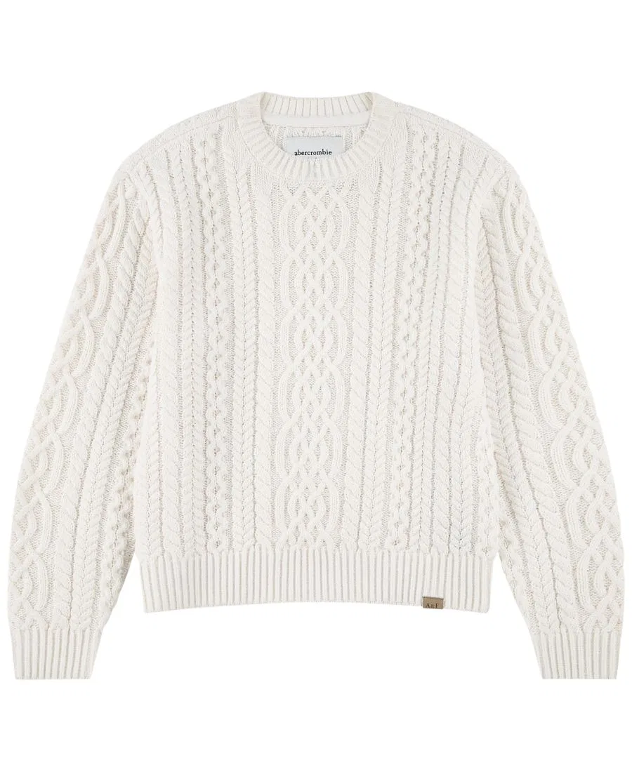 Свитер с косами, с длинным рукавом abercrombie kids, Jet Stream