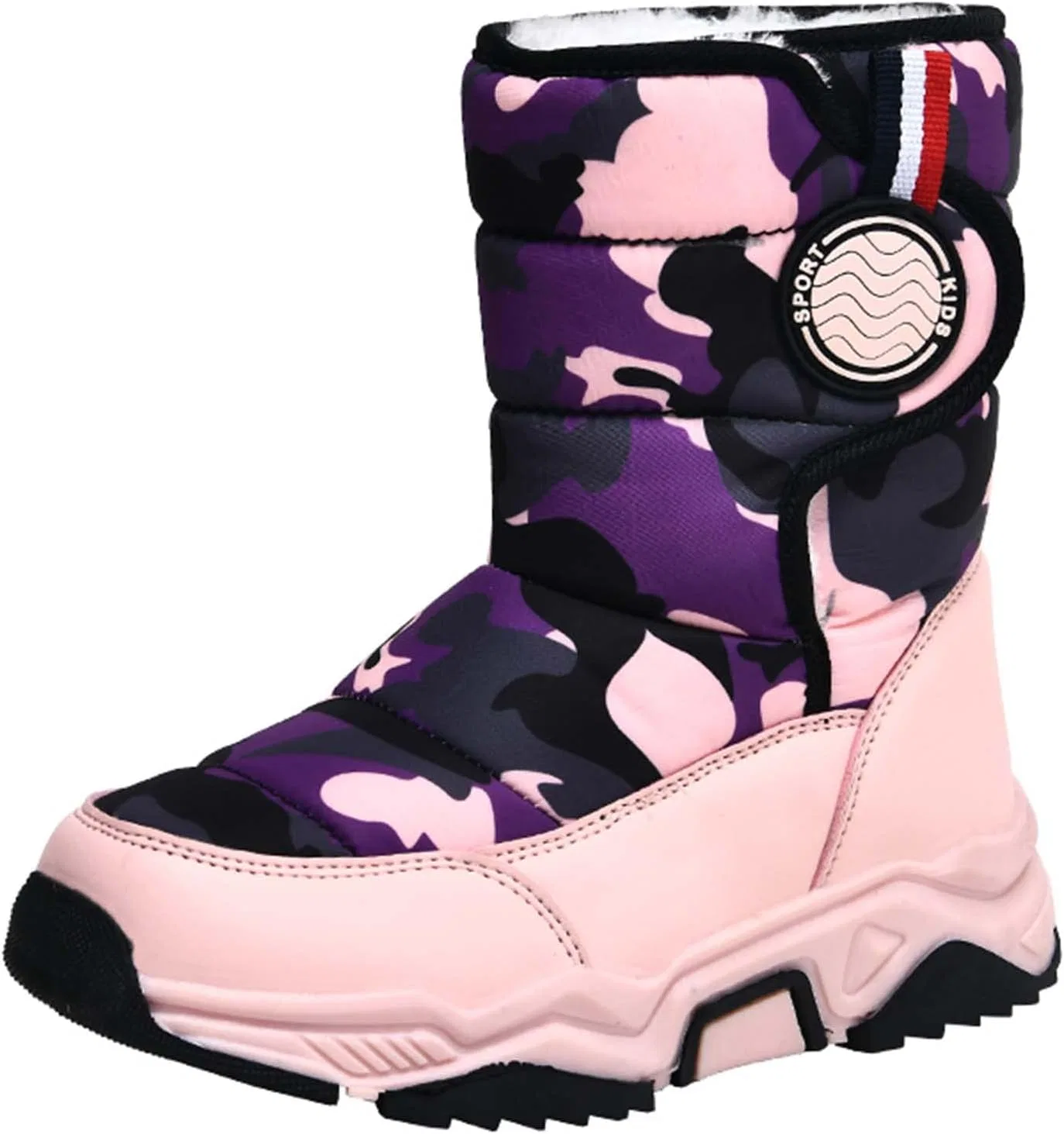 Детские зимние ботинки для девочек и мальчиков с мехом CERYTHRINA, Pink/Purple