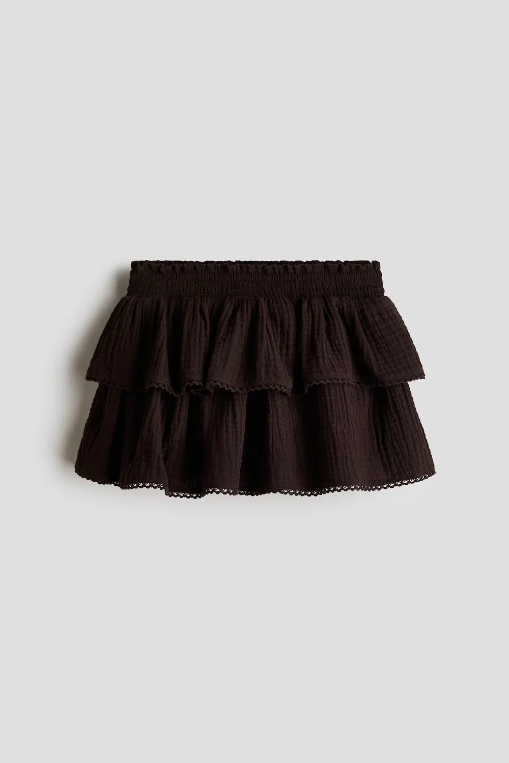 Многоярусная юбка из муслина H&M, Dunkelbraun — фото 4