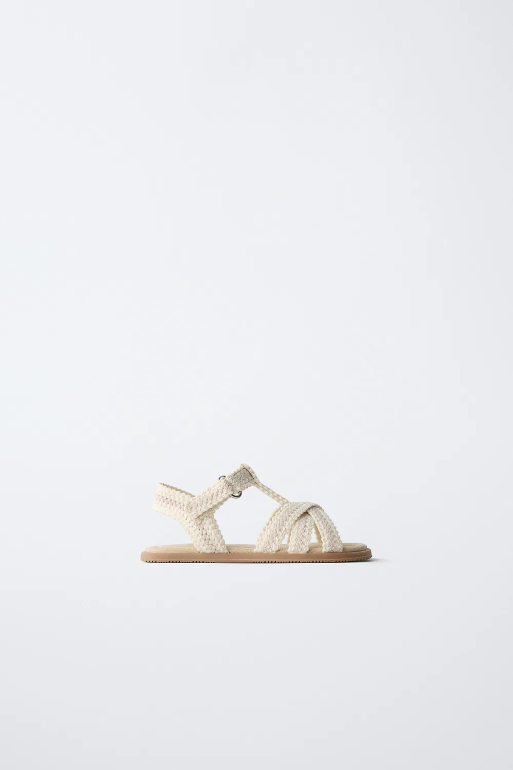 Вязаные сандалии босиком ZARA, Ecru White