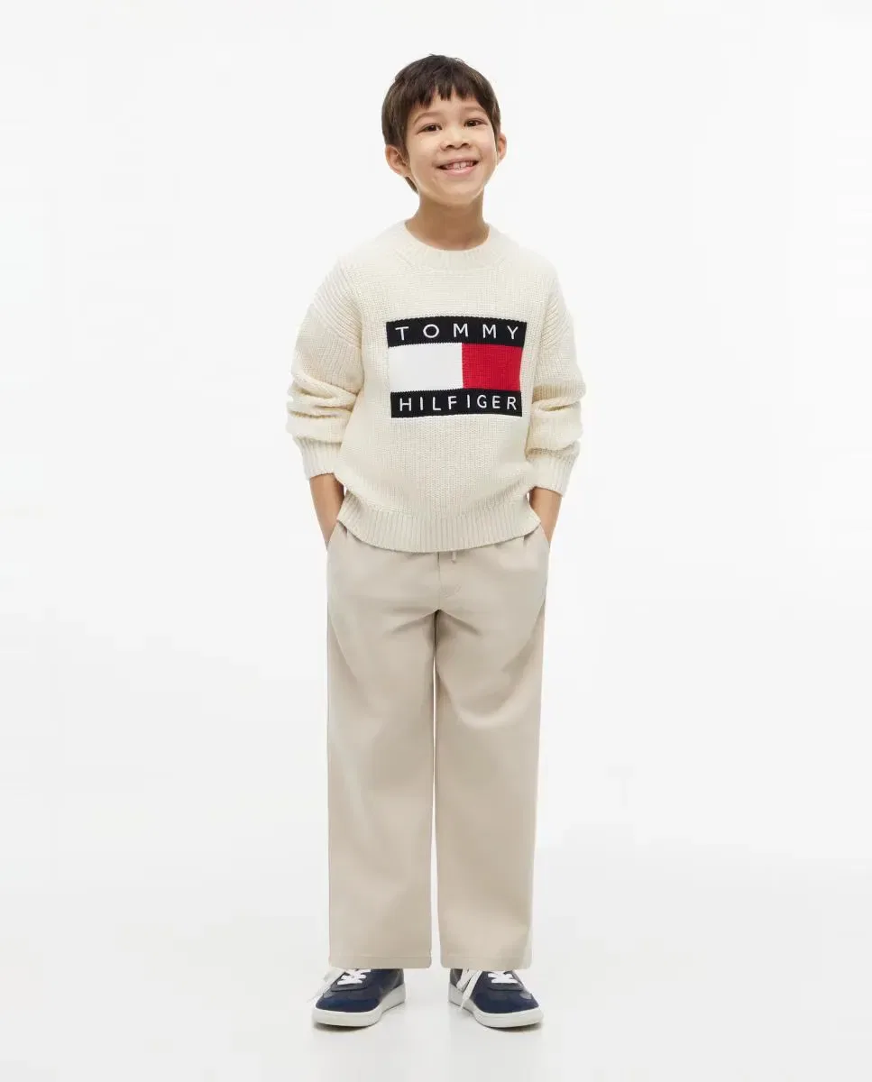 Детские брюки карго для мальчиков из саржи Tommy Hilfiger, Beige