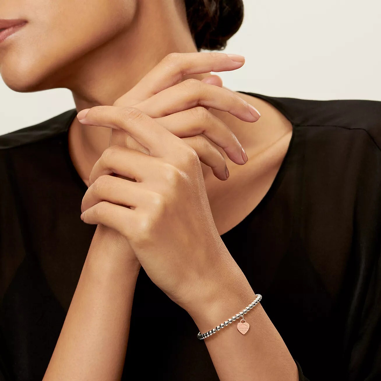 Браслет Tiffany & Co. Return to Tiffany Heart Tag Bead, серебро/розовое золото — фото 4