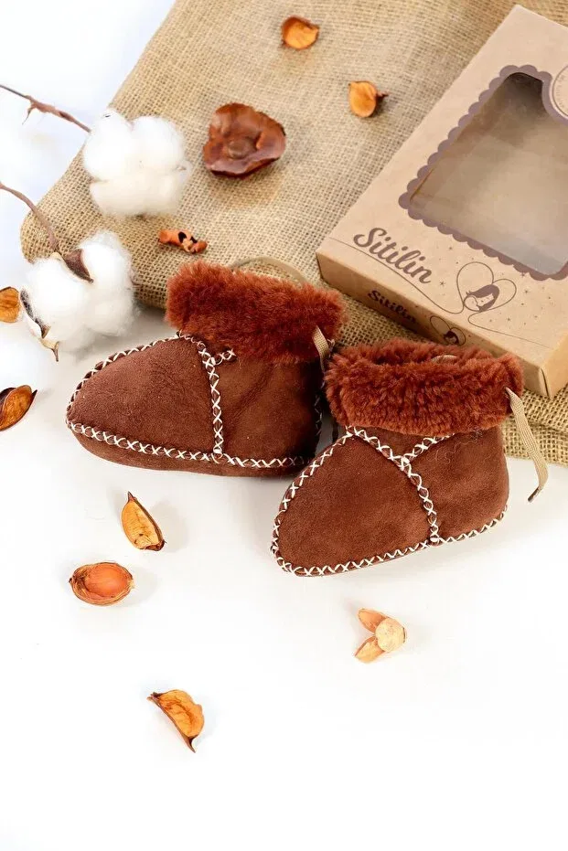 Детские пинетки из шерсти Sitilin, Brown