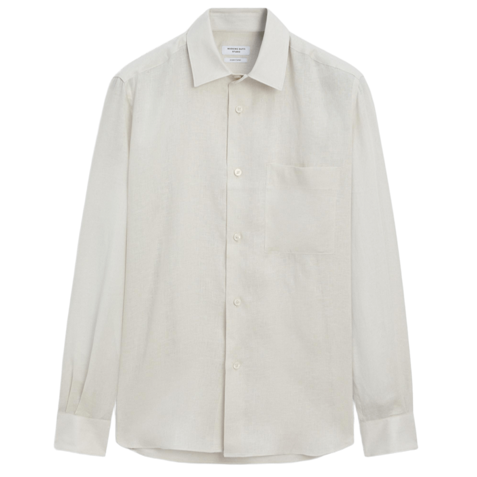 

Рубашка свободного кроя из льна Massimo Dutti, серо-белый
