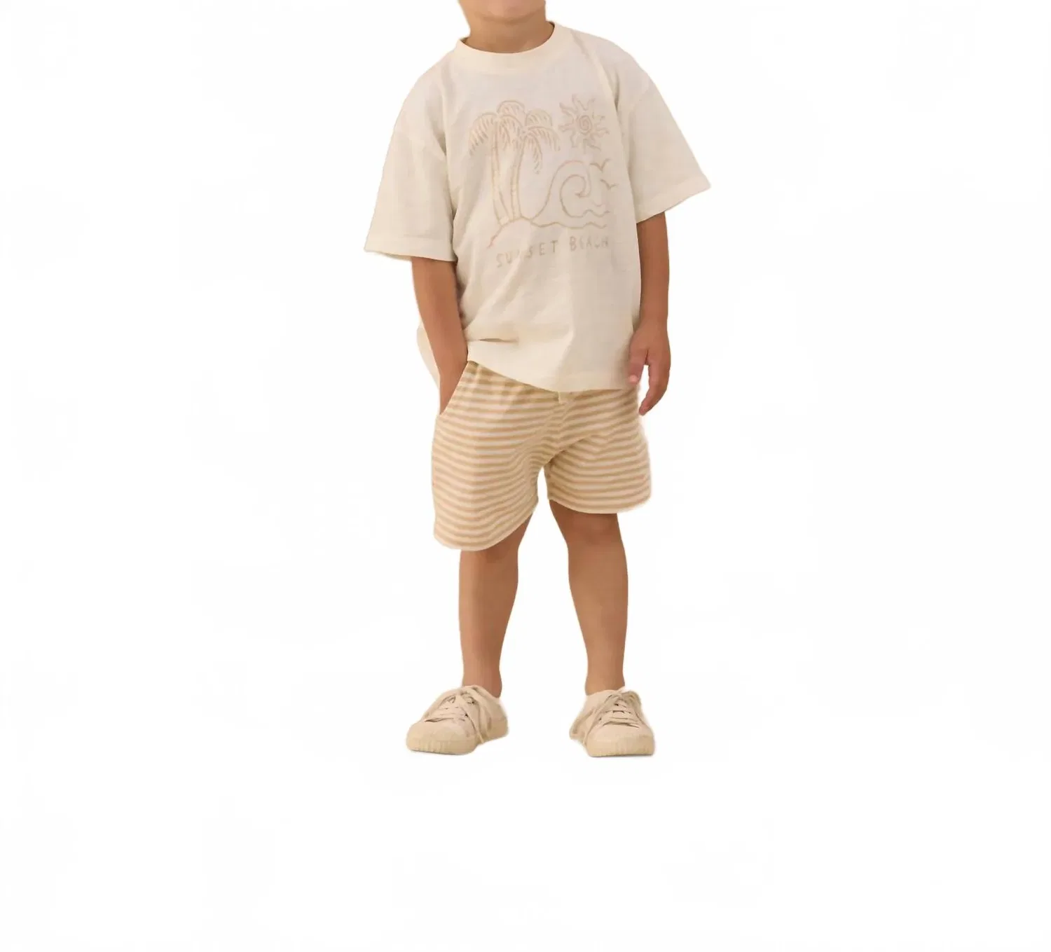 Детские шорты для мальчиков на кулиске Sam Shorts Rylee + Cru, Butterscotch Stripe