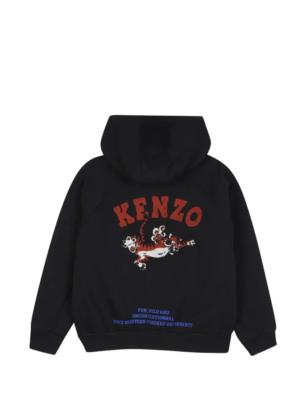 Худи на молнии с логотипом Kenzo Kids, синий — фото 2
