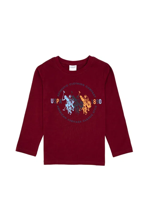Детская толстовка для мальчиков с круглым вырезом U.S. Polo Assn., Burgundy