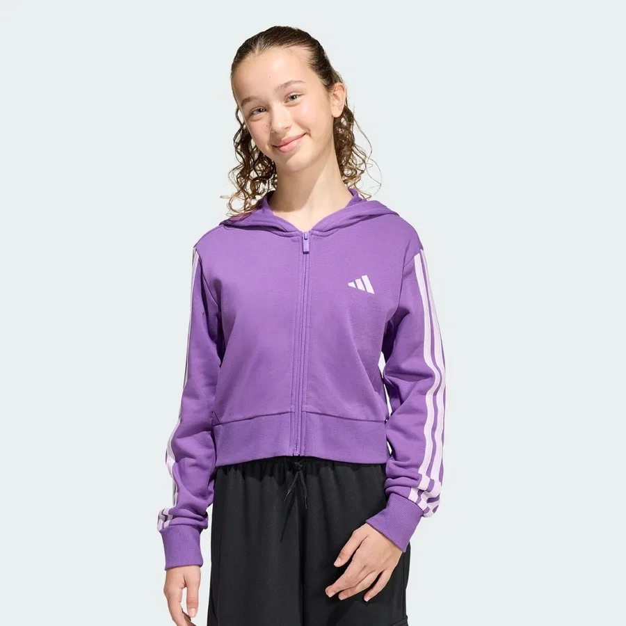 Детский худи с капюшоном на молнии Essentials Full-Zip Hoodie adidas, Розово-белый