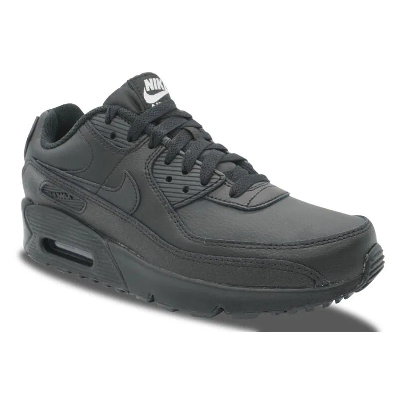 Детские кроссовки с кожаным верхом Nike Air Max 90 Leather Triple Black, Nike, Цвет: Schwarz — фото 2
