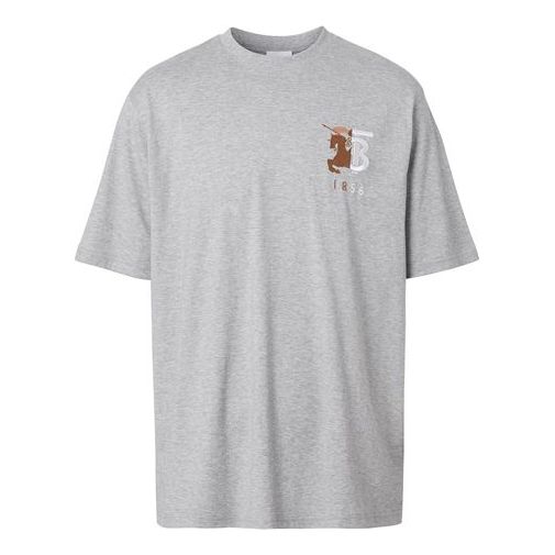 

Футболка mens puzzle embroidery logo short sleeve grey Burberry, серый
