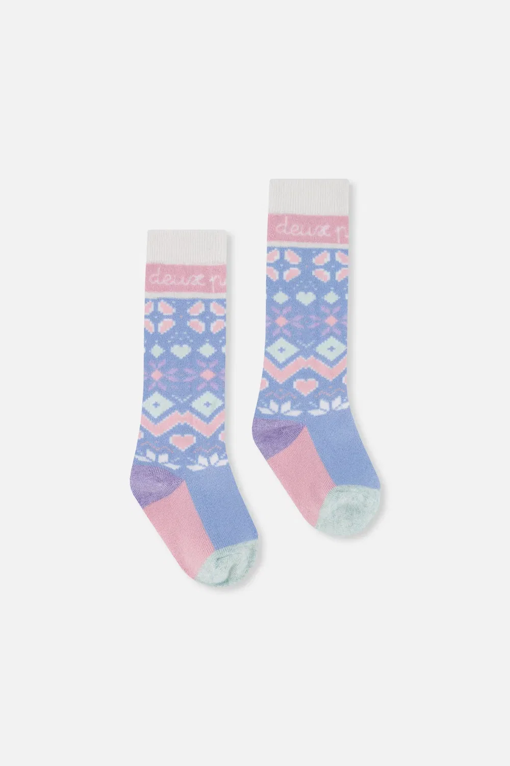 Детские лыжные носки с согревающим эффектом Deux par Deux, Light Blue — фото 2