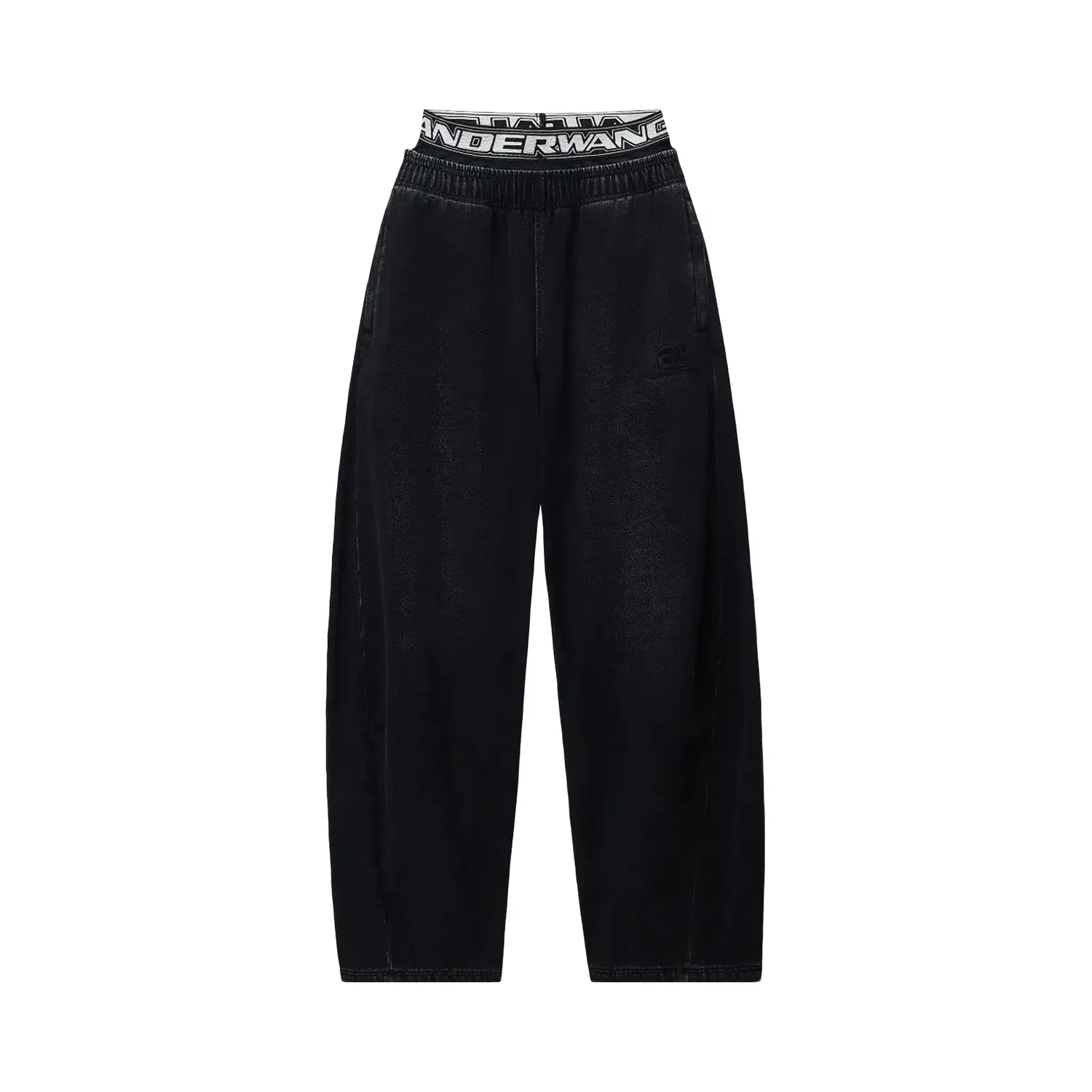 Брюки из футера с эффектом потертости Pre-Styled Brushed Denim Alexander Wang, Washed Black