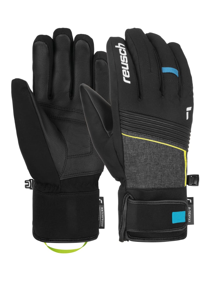 

Reusch Перчатки с пальцами Louis R-TEX XT, модель 7623, черный mel/saf.yell/b.blue