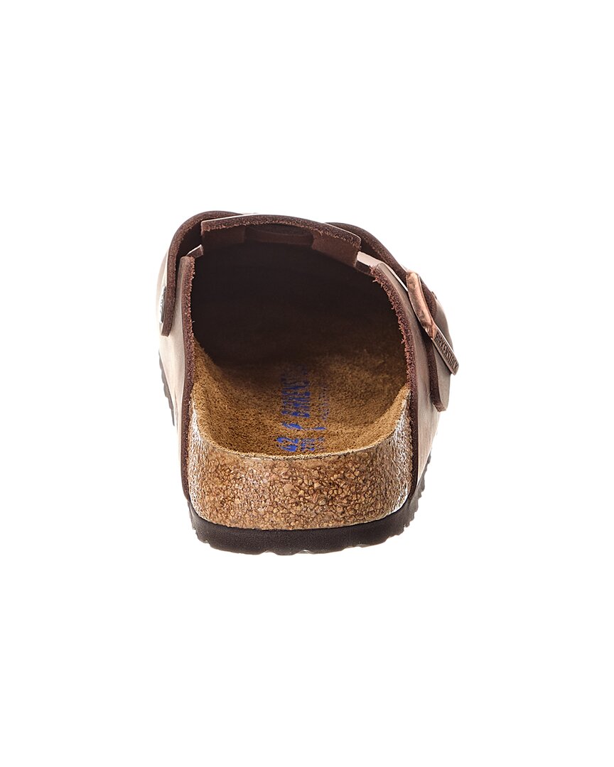 Узкие кожаные сабо Birkenstock Boston BS, коричневый — фото 3