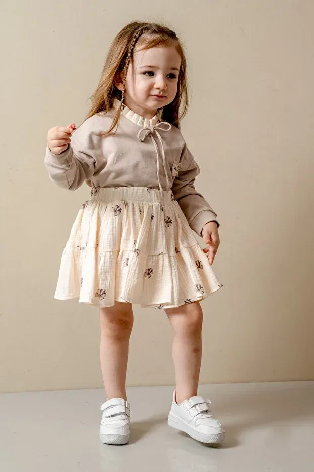 Детский комплект для девочек с принтом Glam Jnf Kids, Beige — фото 2
