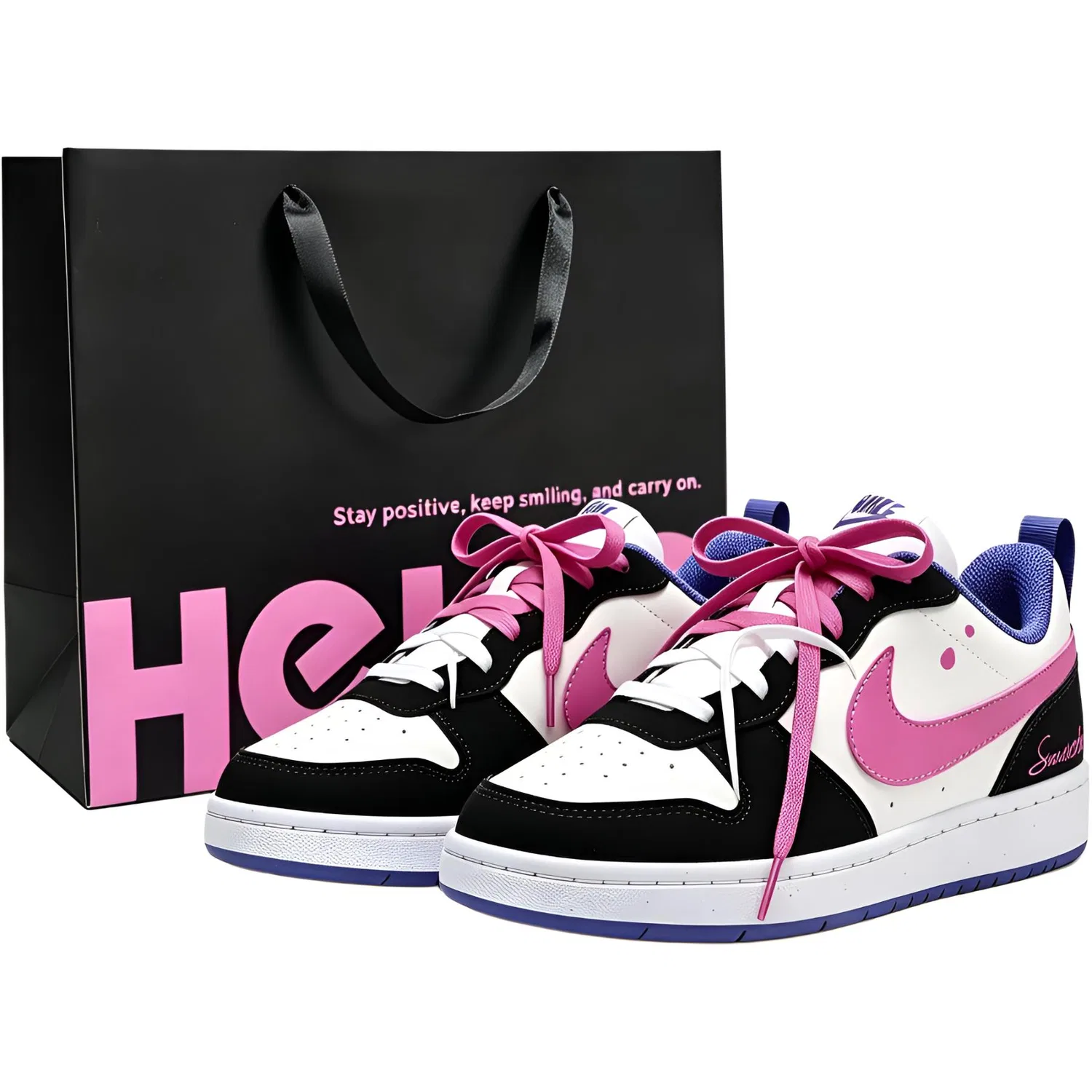 Детские кроссовки для скейтбординга с принтом, Court Borough Kids' Skateboarding Shoes, Nike, Rose Red